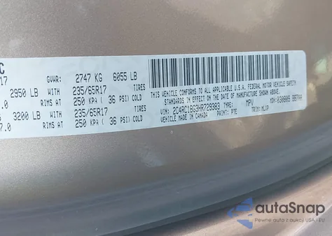 2017 Chrysler Pacifica Touring-L from USA, damaged, VIN 2C4RC1BG3HR729383